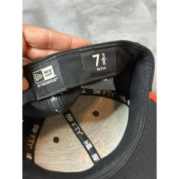 San Francisco Giants MLB Baseball Hat Cap Fitted 7 3/8 New Era Black Orange - Picture 6 of 7